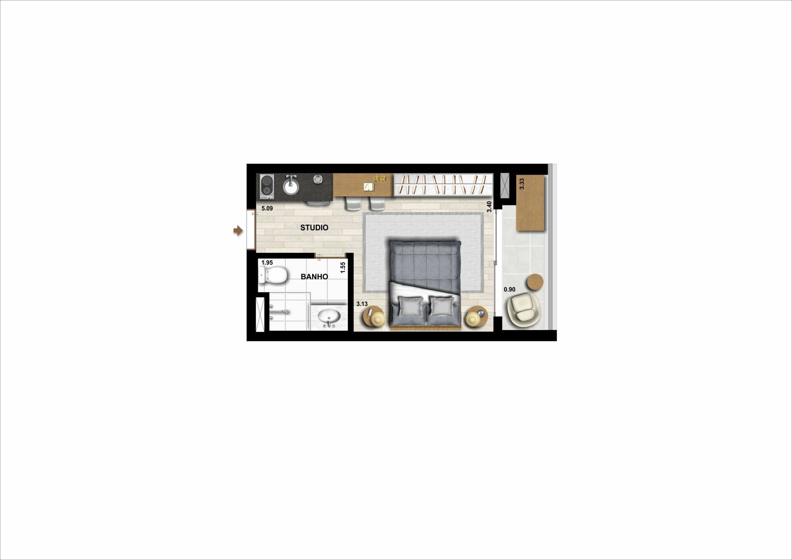 Planta Apto Studio