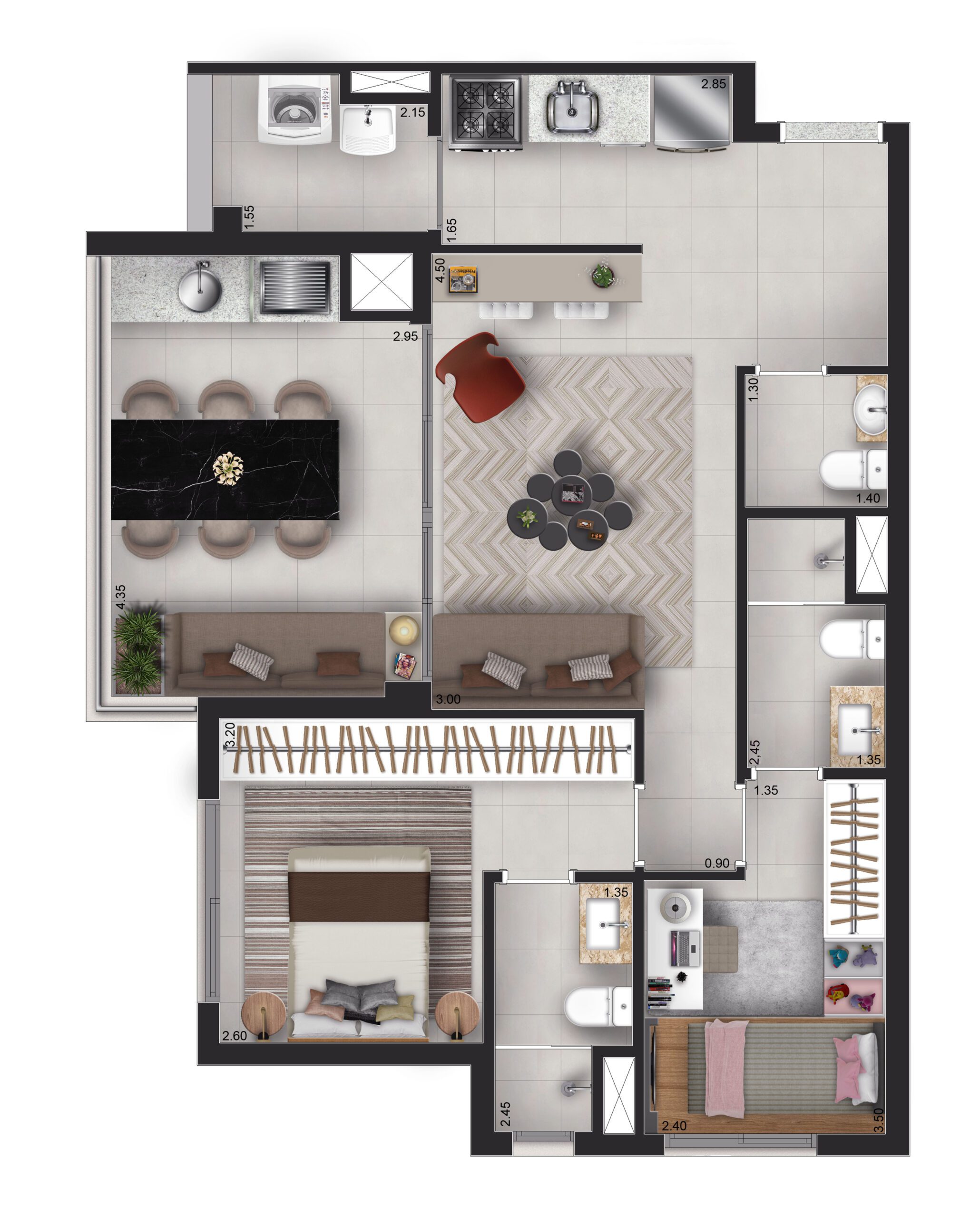 Opção 76m²