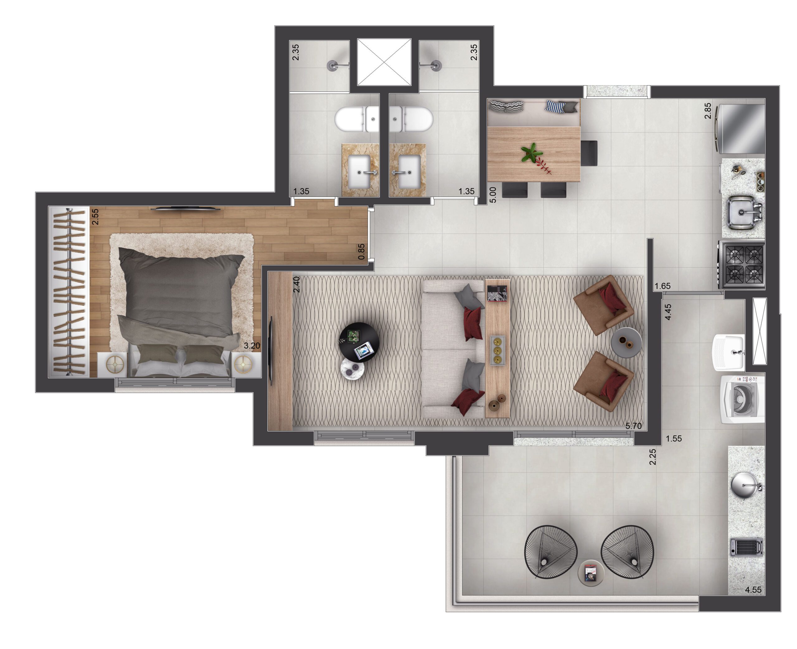 Opção 65m²
